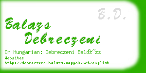 balazs debreczeni business card